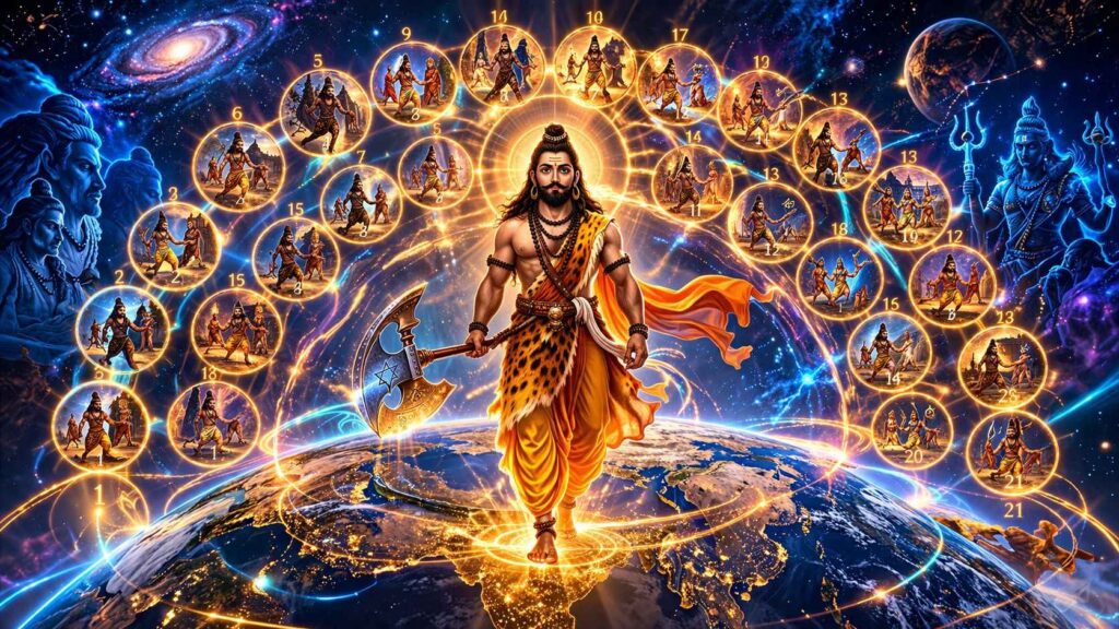 21 बार पृथ्वी का भ्रमण