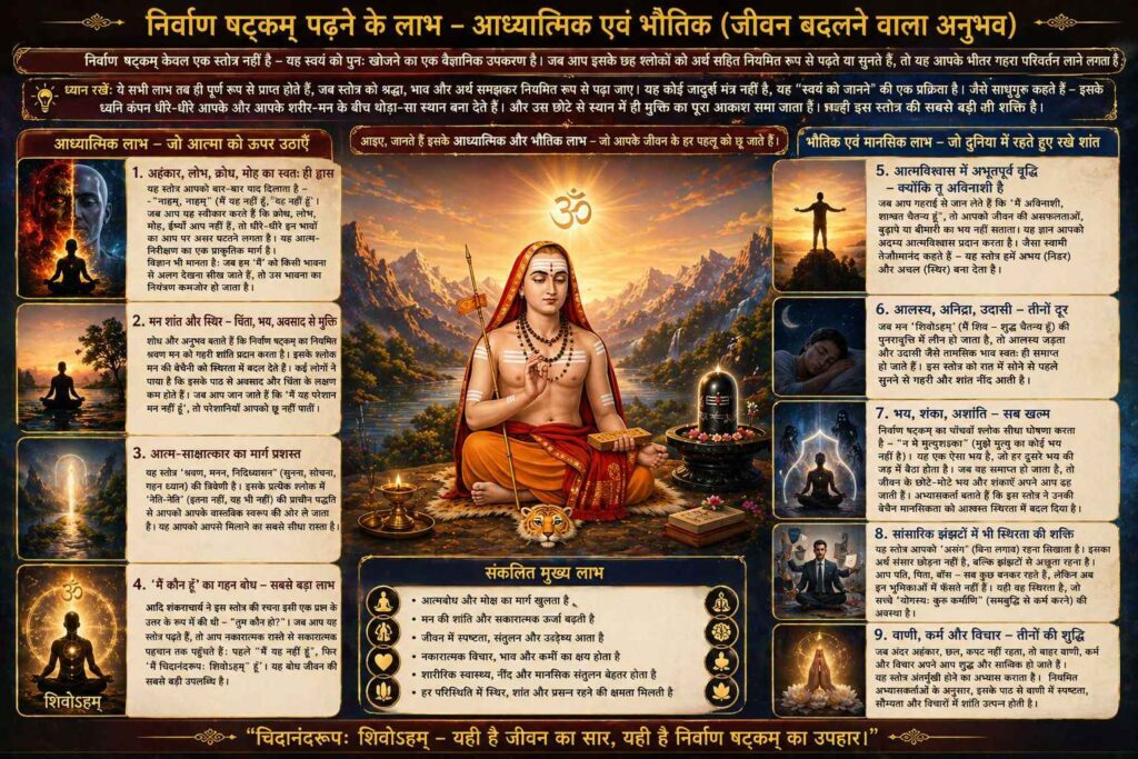 निर्वाण षट्कम् पढ़ने के लाभ – आध्यात्मिक एवं भौतिक (जीवन बदलने वाला अनुभव)
